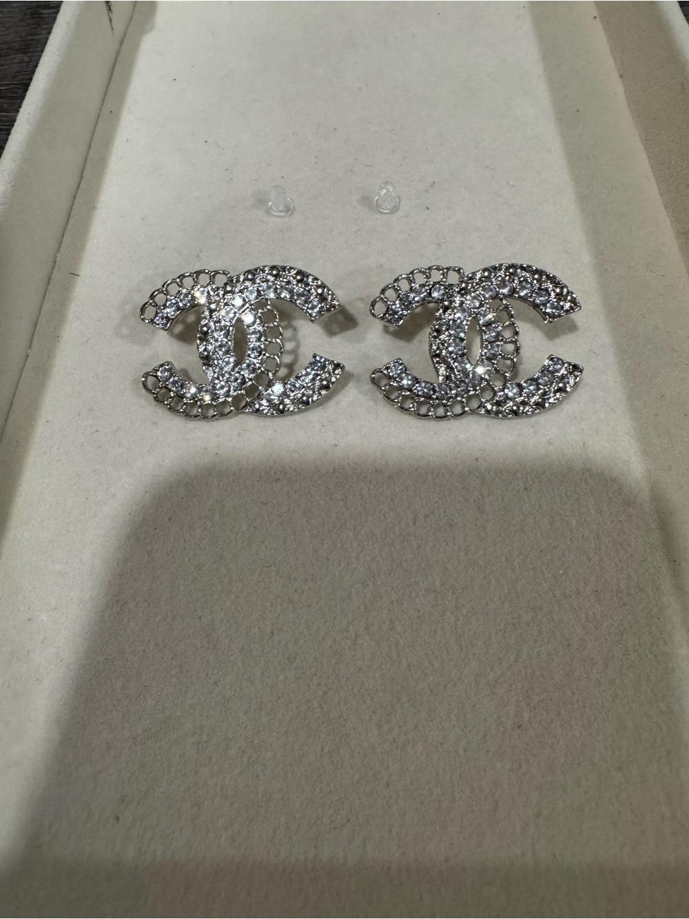 Silver & Diamond detailed studs